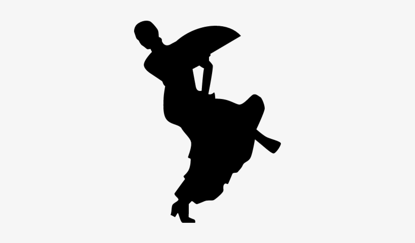 Flamenco Woman Dancer Silhouette Vector - Woman Dance Silhouette Free Vector, transparent png download