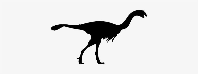 Gigantoraptor Dinosaur Silhouette Vector - Compsognathus Silhouette, transparent png download