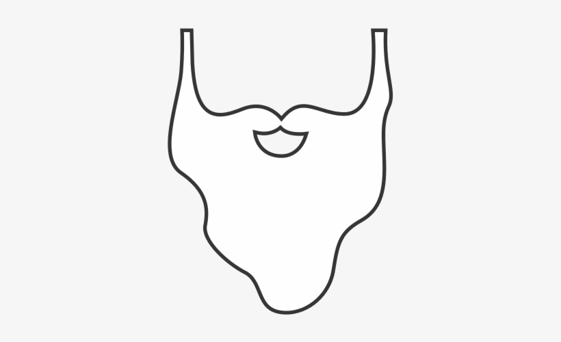 Silhouette With Beard And Contour Mouth - Contour Drawing, transparent png download