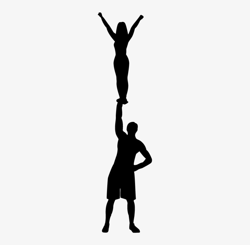 Graphic Transparent Download Free Download Best On - Cheerleading Stunt Silhouette, transparent png download