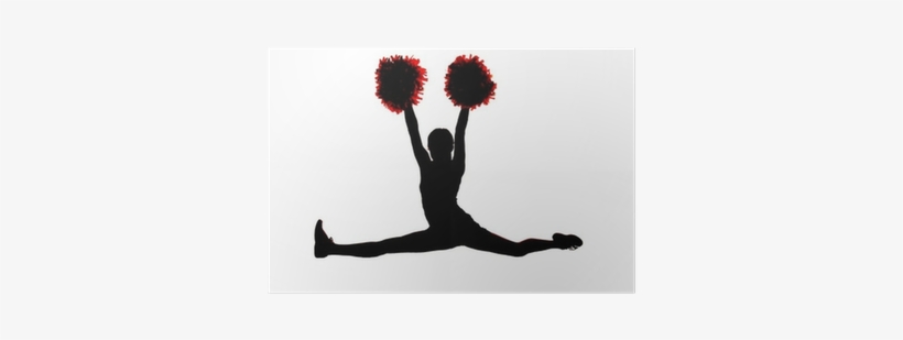 Young Girl Cheerleader Silhouette Doing The Splits - Split, transparent png download