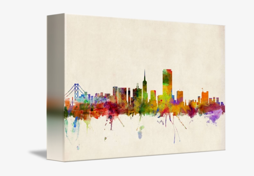 "san Francisco City Skyline" By Michael Tompsett - San Francisco Skyline Art, transparent png download