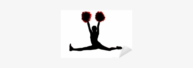 Young Girl Cheerleader Silhouette Doing The Splits - Split, transparent png download