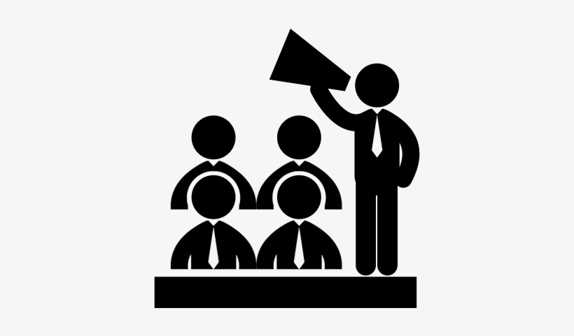 Man Talking To Male Audience With A Speaker Vector - Audiencia Icon Png, transparent png download