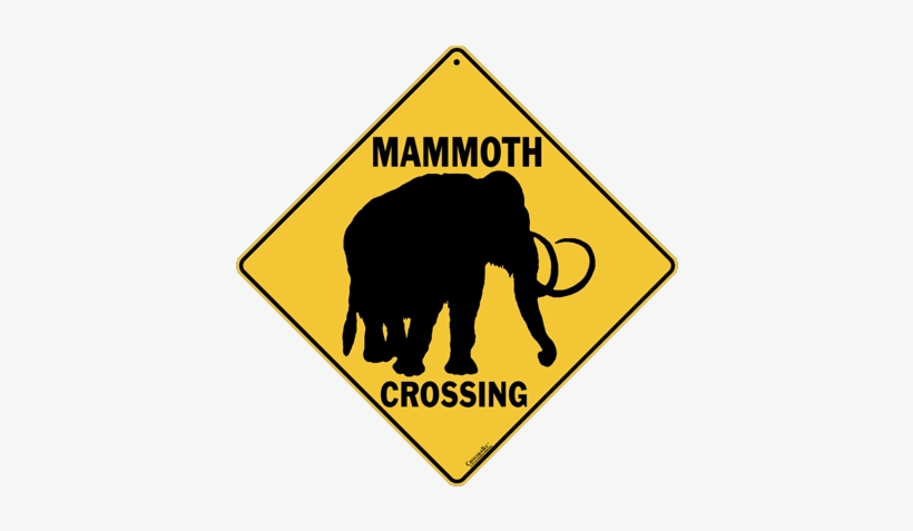 Mammoth Silhouette Crossing Sign - Crossing Sign, transparent png download
