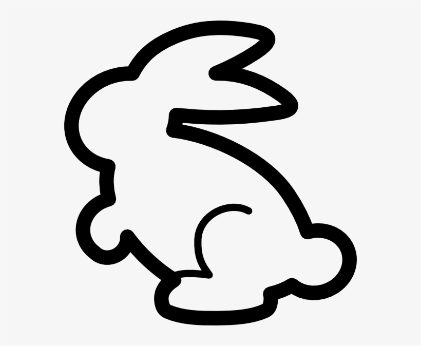 Bunny Outline Clip Art Bunny Silhouette Template - Bunny Outlines, transparent png download