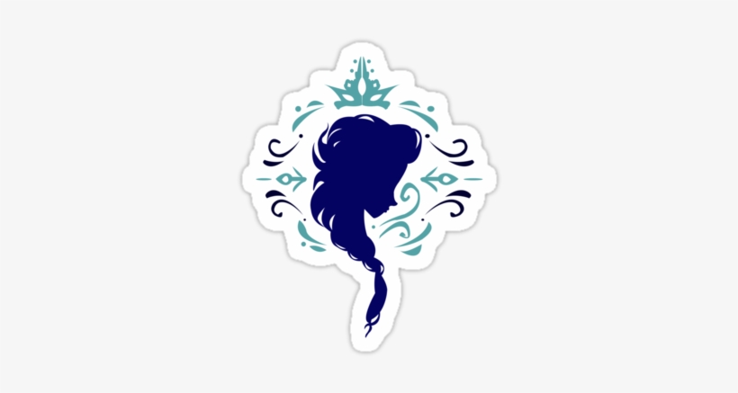 Elsa Frozen Silhouette Stickers By Elenapugger Redbubble - Frozen Silueta, transparent png download