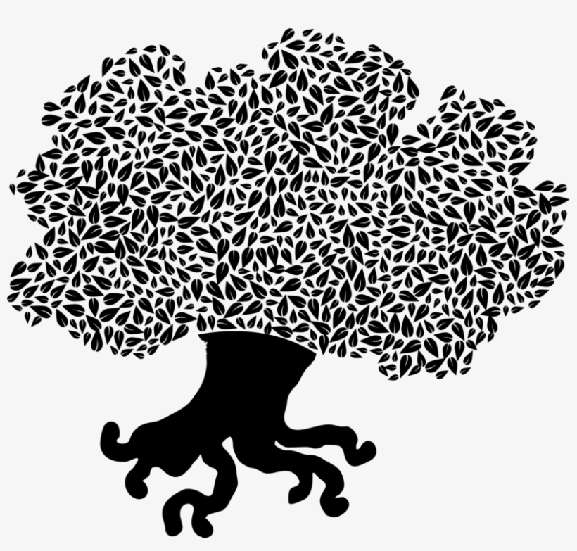 Leaf Black Silhouette Tree Human Behavior - Clip Art, transparent png download
