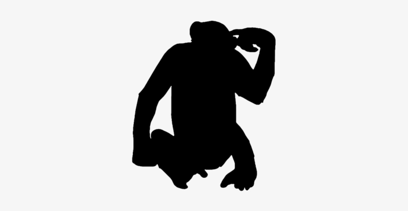 Swinging Monkey Silhouette - Silhouette Of A Chimp, transparent png download
