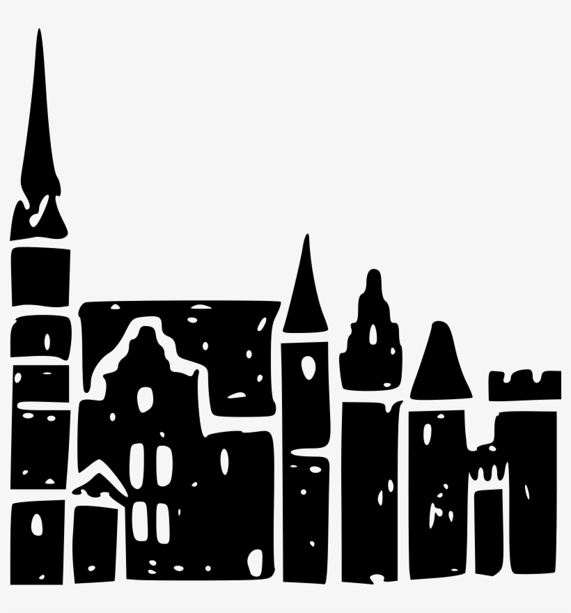 Town Silhouette Png - Old Town Clipart, transparent png download