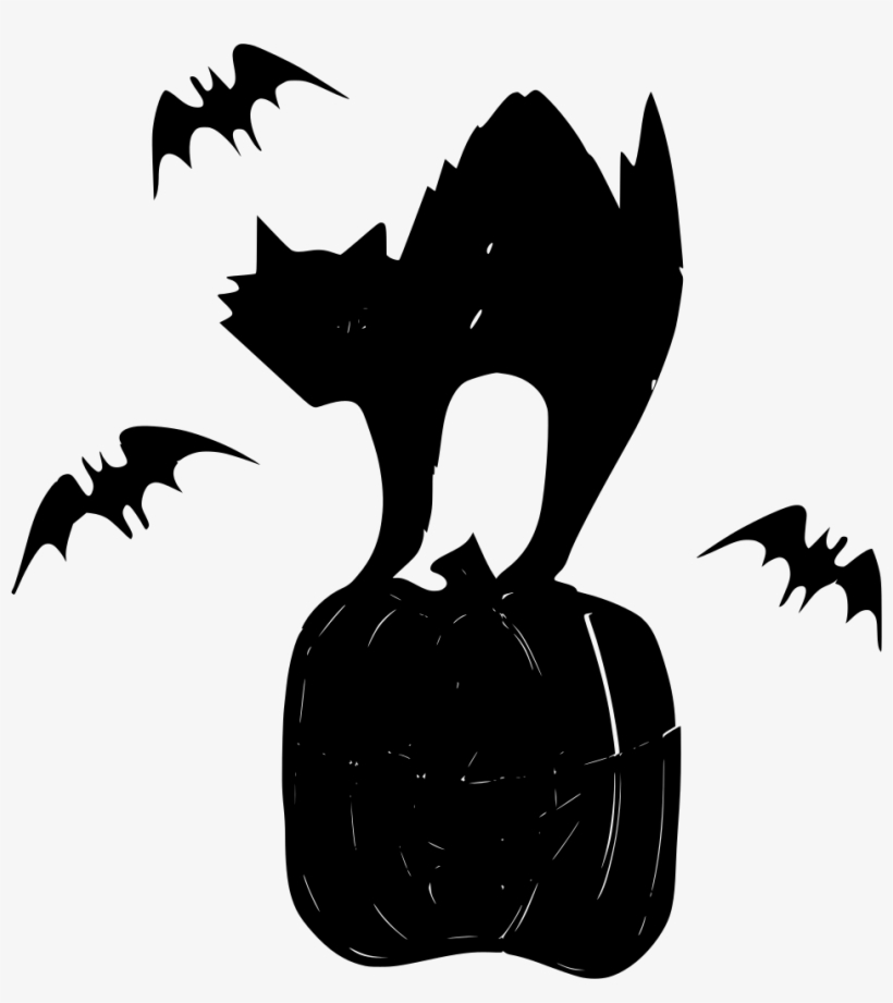 Download Png - Black Cat Halloween Clip Art, transparent png download