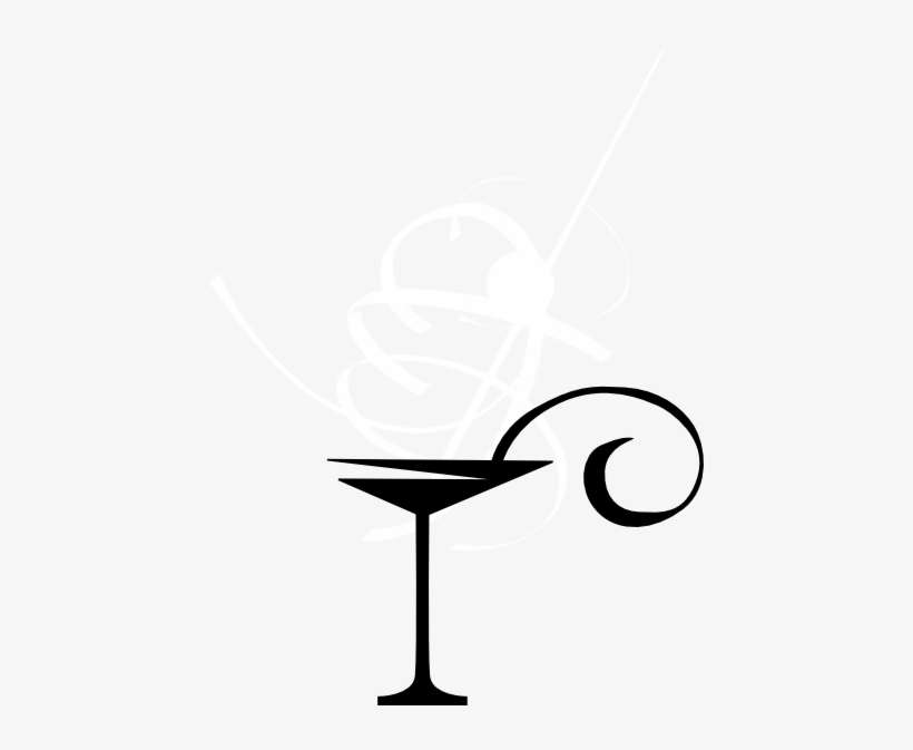 Black And White Martini Glass, transparent png download