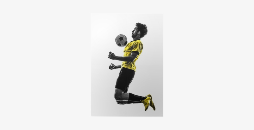Brazilian Soccer Football Player Young Man Silhouette - Futbol Con Fondo Blanco, transparent png download