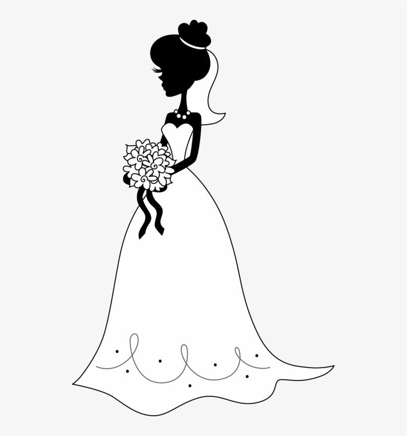 Pin Wedding Silhouette Clipart - White Bride Silhouette Png, transparent png download