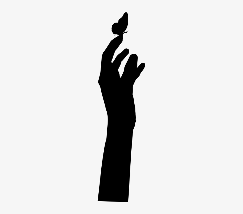 Arm-2022619 640 - 1s Tee Butterfly On Hand Silhouette, transparent png download