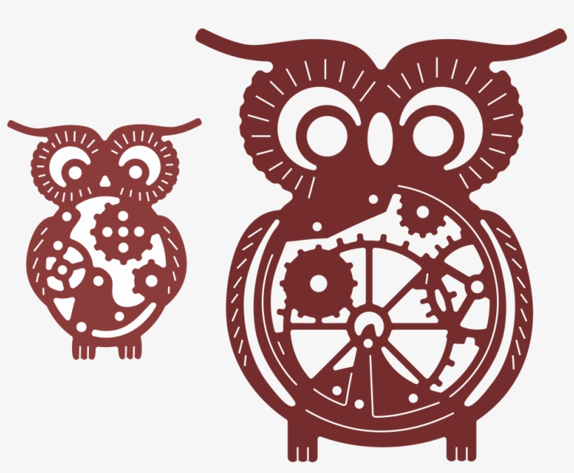 Owls With Gears (steampunk Series) - Steampunk Dies, transparent png download