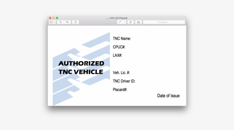 Lyft Airport Permit Sample, transparent png download