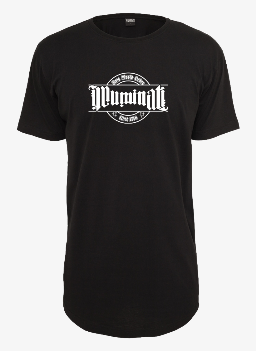 Illuminati T-shirt Urban Classics Long Tee Black, transparent png download