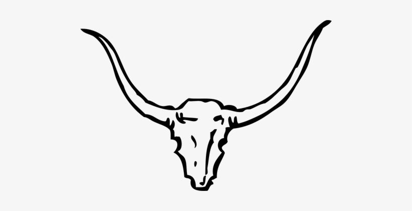 Longhorn Cattle Clipart Texas Symbol - Horns Clipart Black And White, transparent png download
