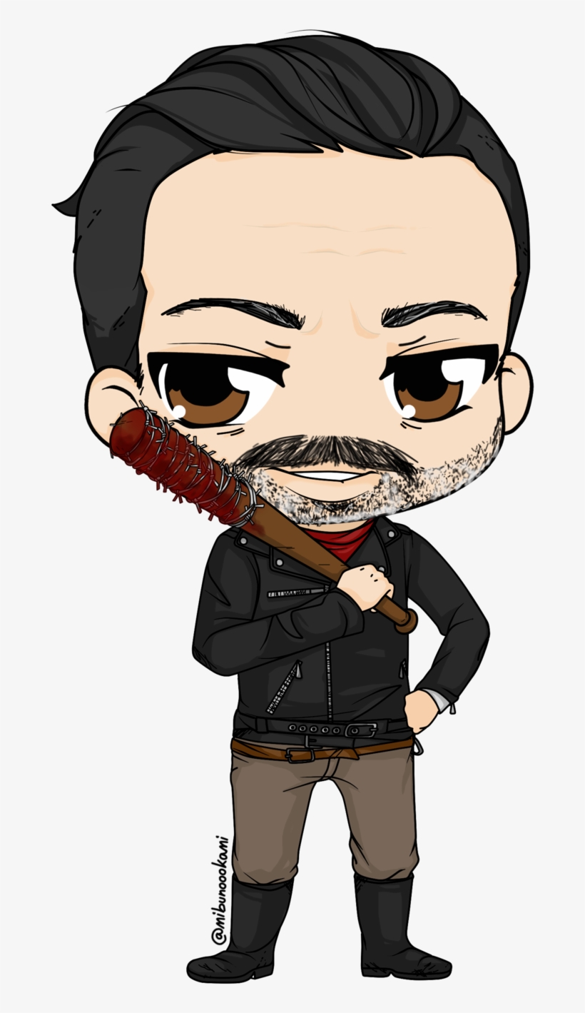 Black And White Download Negan By Mibu No Ookami On - Chibi The Walking Dead, transparent png download