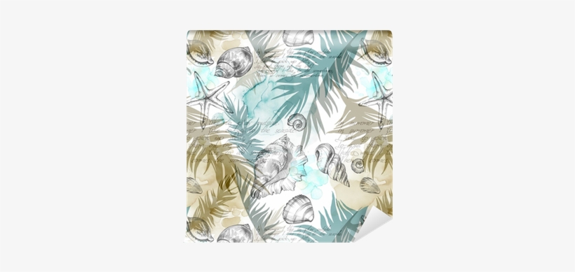 Summer Party Holiday Background, Watercolor Illustration - Concha Do Mar Textura, transparent png download