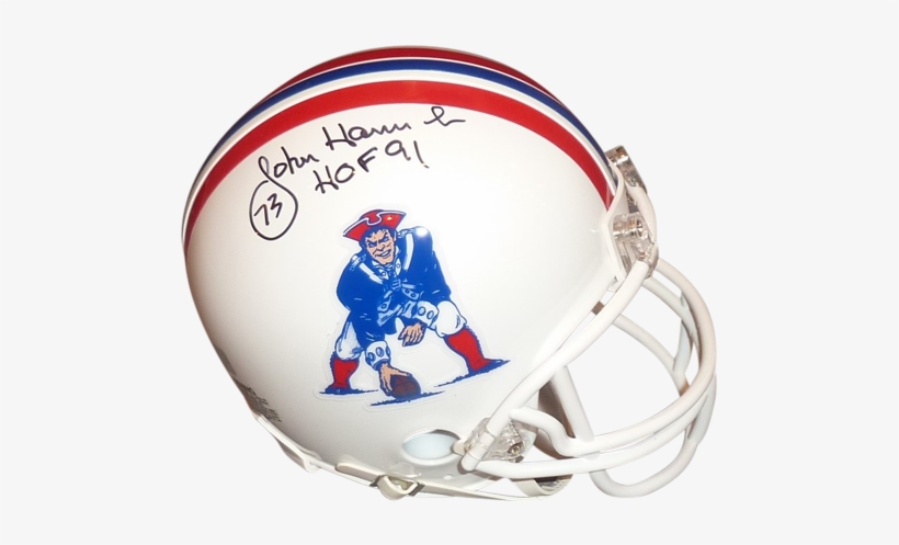 John Hannah Autographed New England Patriots Mini Helmet - Signed Tom Brady Helmet - Riddell Throwback Authentic, transparent png download