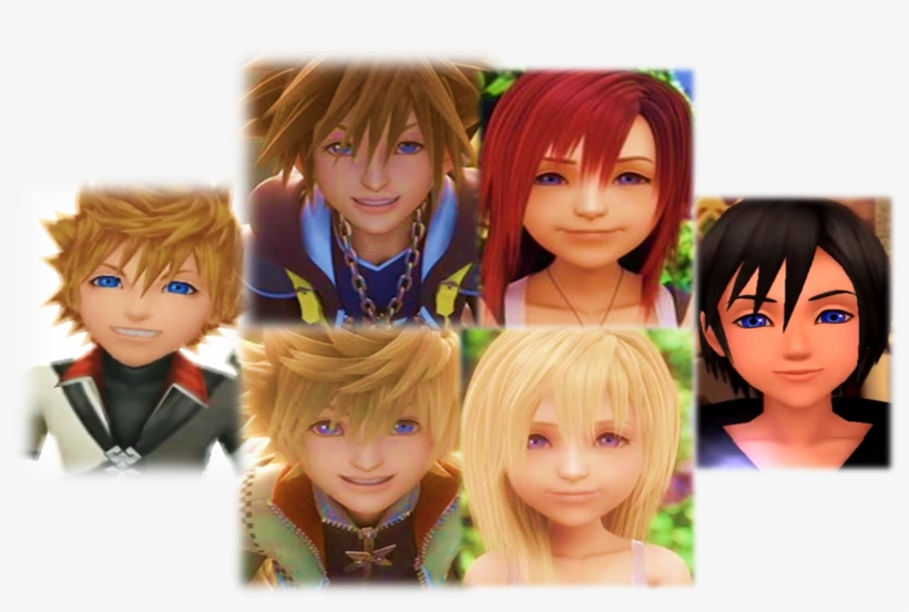 Kingdom Hearts Trios Images Kingdom Hearts Sora Kairi - Kingdom Hearts Roxas, transparent png download