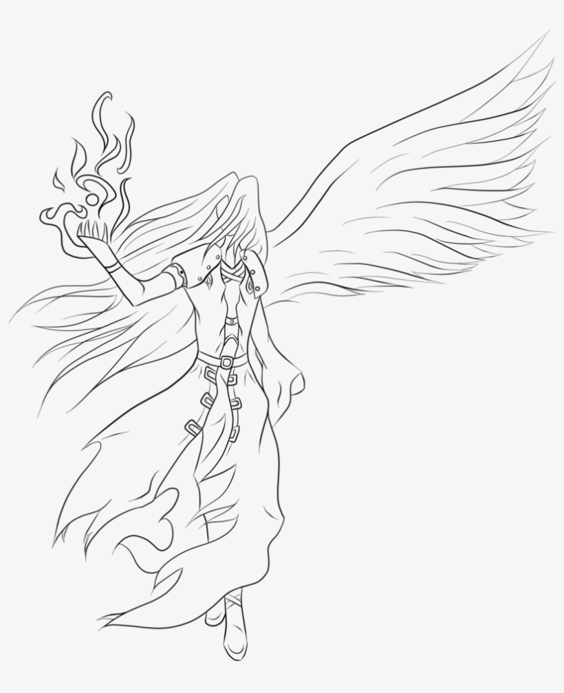 Sephiroth Lineart Redux By Alyrian Legend-d5oxsp8 - Line Art, transparent png download