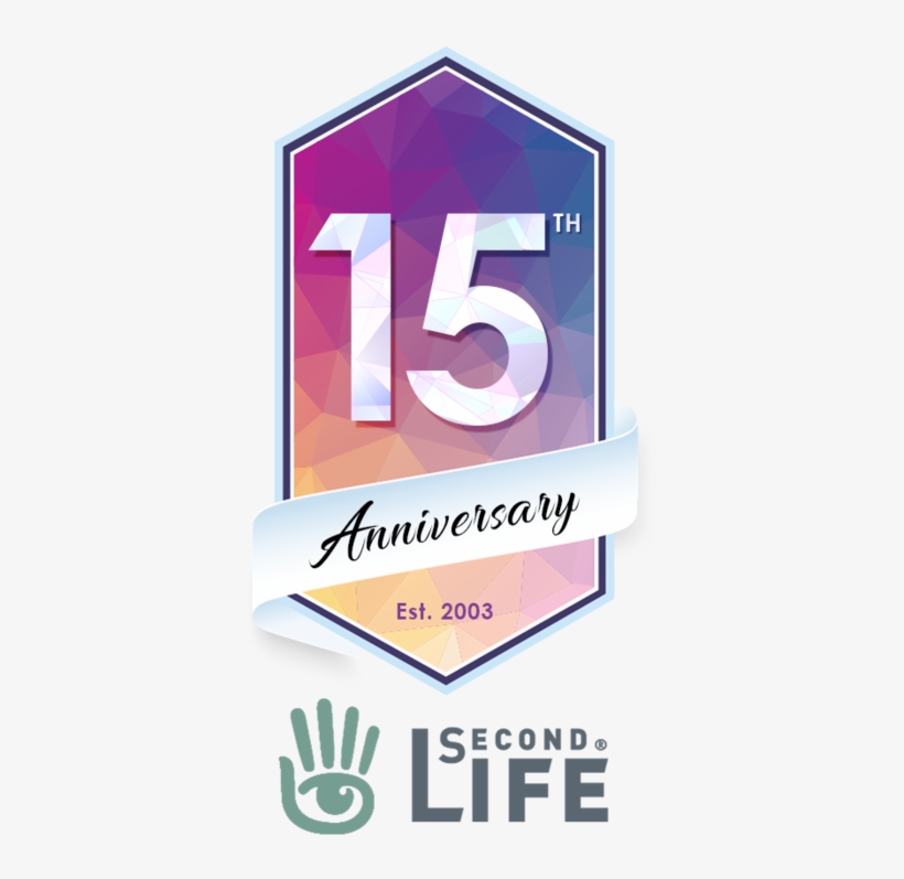 Sl15b Logo Lg - Second Life 15th Birthday, transparent png download