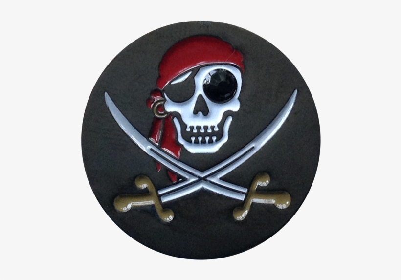 Jolly Roger Pirate Ball Marker & Hat Clip - Readygolf - Jolly Roger Pirate Ball Marker & Hat, transparent png download