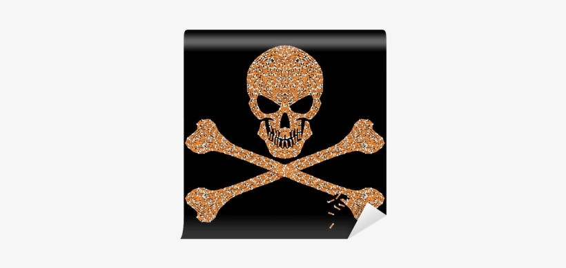 Cigarette Butts That Formed A Jolly Roger Symbol Wall - Cigarette, transparent png download
