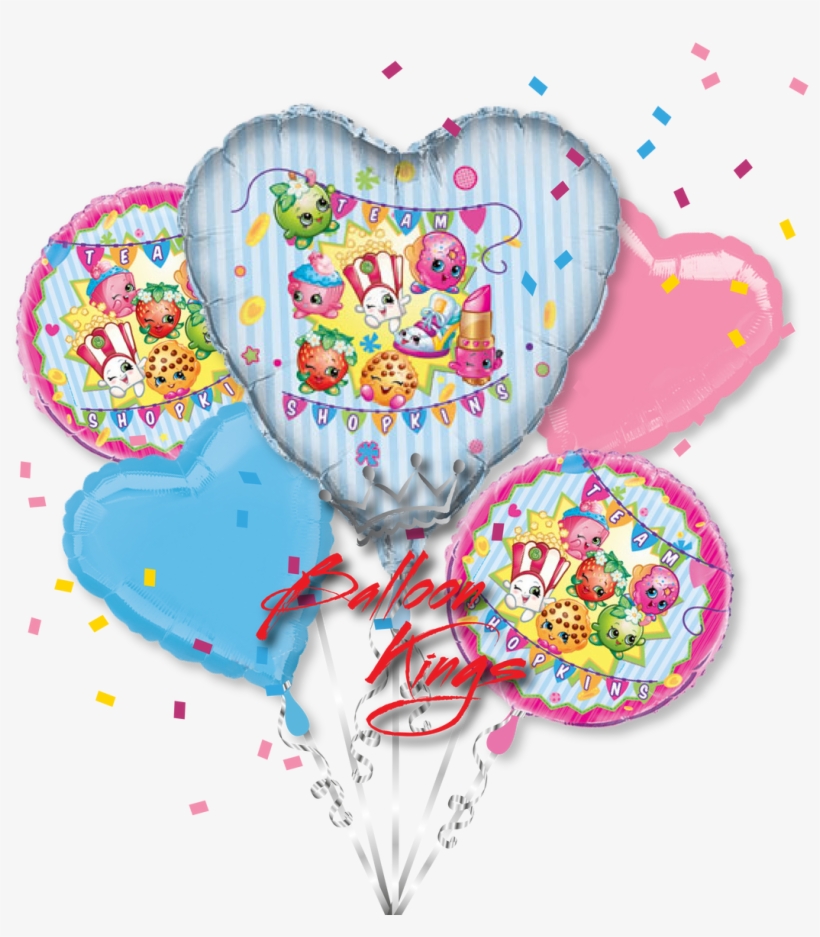 Shopkins Bouquet - Shopkins Heart Foil Supershape Balloon, transparent png download