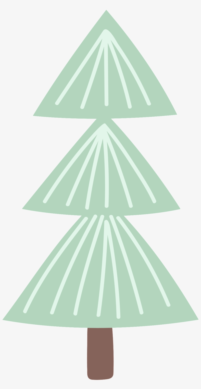 Triangle Branch Christmas Cartoon Transparent - Christmas Tree, transparent png download