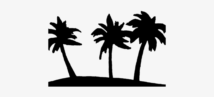 Palm Tree Line Silhouette - Palms Clipart, transparent png download