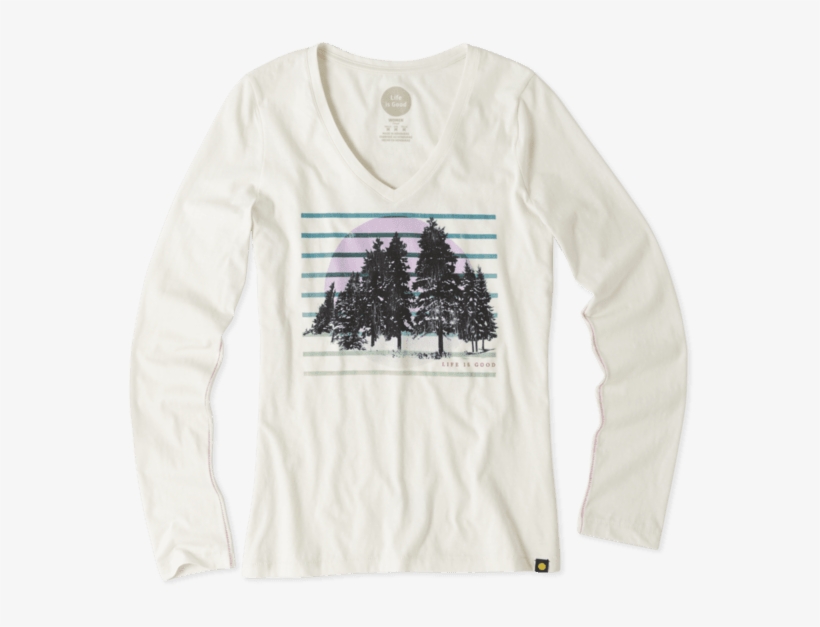 Women's Tree Line Long Sleeve Newbury Vee - Long-sleeved T-shirt, transparent png download