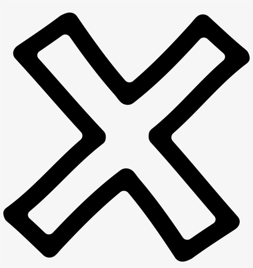 Delete Hand Drawn Cross Symbol Outline Comments - Symbol Delete, transparent png download