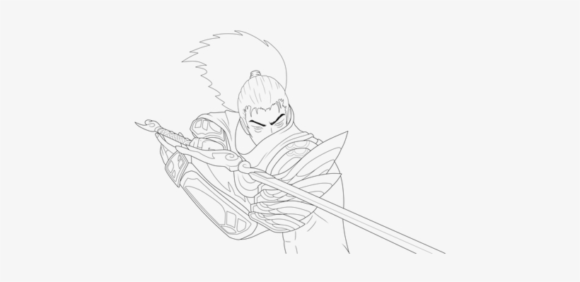 28 Collection Of Yasuo Drawing Tutorial - Art, transparent png download