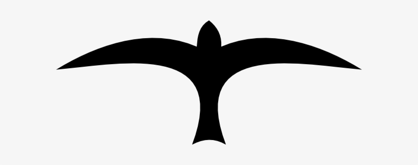 Bird Silhouette Open Wings - Simple Bird Flying Silhouette, transparent png download