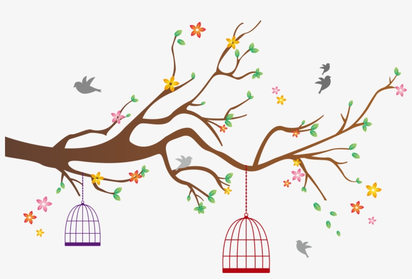 Birdcage With Transprent Png Free Download Flower - Bird Cage Vector Png, transparent png download