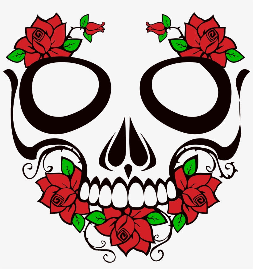 Png Library Icons Png Free Downloads - Skull With Flowers Clipart, transparent png download