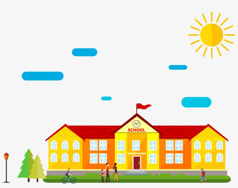 School Building Drawing At Getdrawings - School Building Vector Png, transparent png download