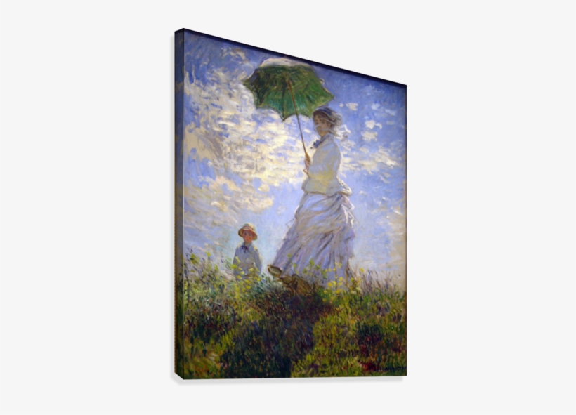Monet Umbrella Canvas Print - National Gallery Of Art, transparent png download