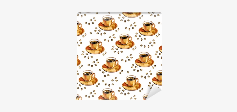 Watercolor Coffee Seamless Pattern - Teacup, transparent png download