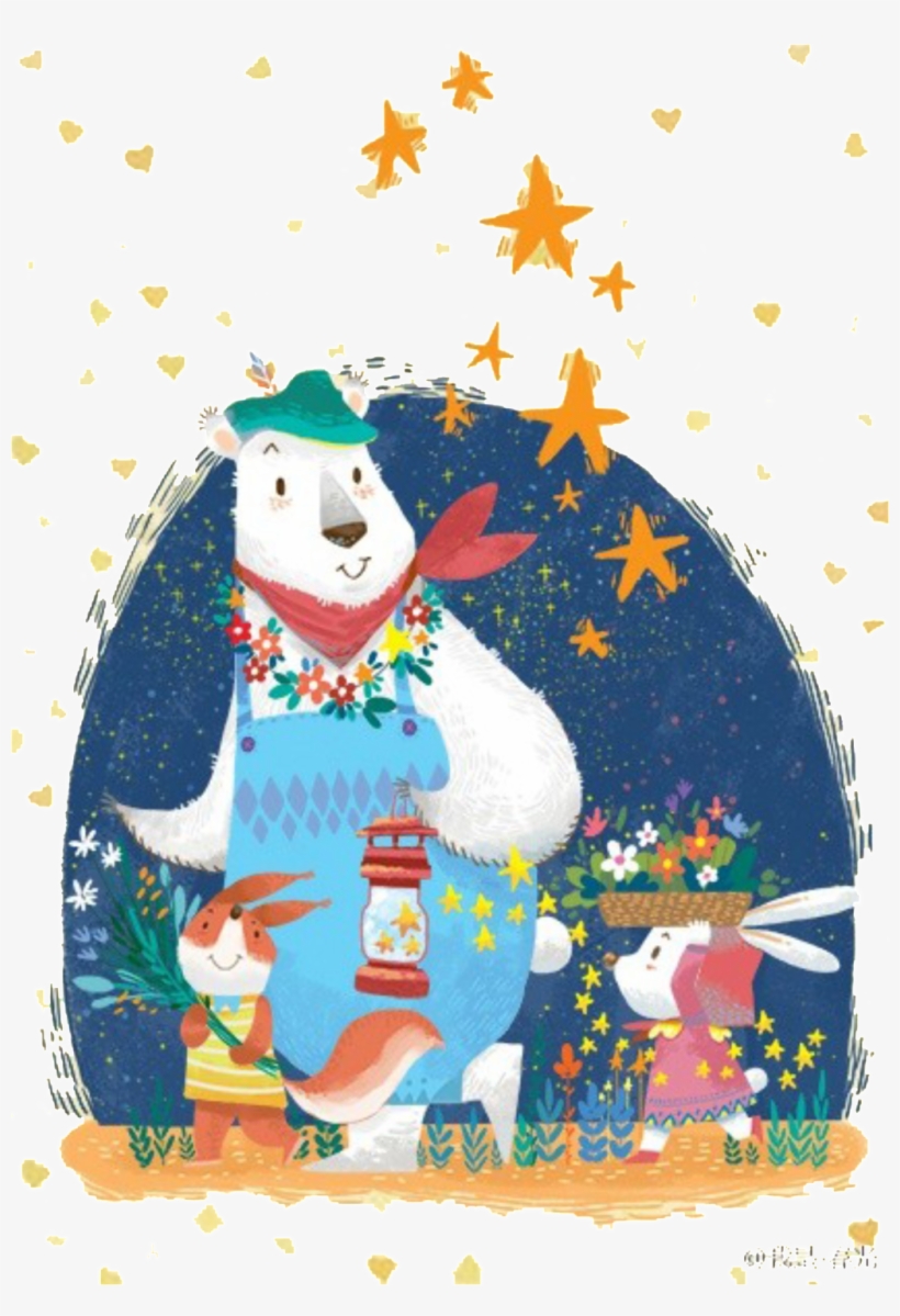 Painted Fairy Tale Bear Design - Craft, transparent png download