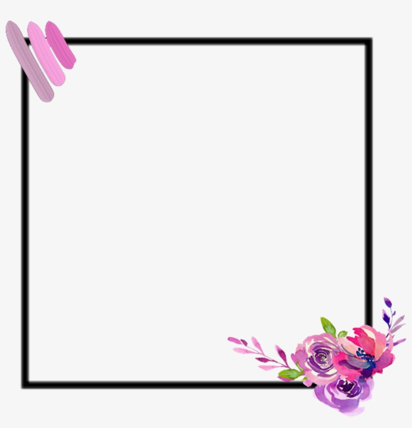 Ftestickers Watercolor Frame Flowers, transparent png download