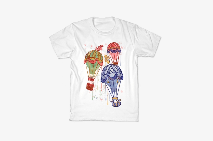 Watercolor Balloon Trip Kids T-shirt - Fourth Of July Shirts For Kids, transparent png download