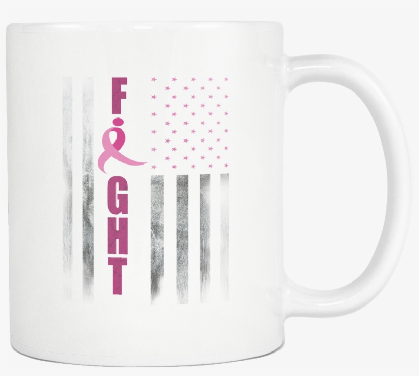 Usa Flag Fight Breast Cancer Awareness Pink Ribbon - Coffee Cup, transparent png download