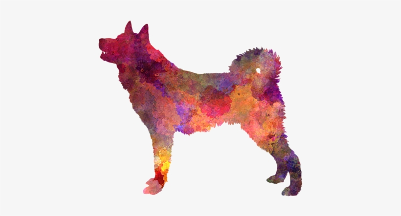 Bleed Area May Not Be Visible - Karelian Bear Dog Im Watercolor Rundes Keramik Ornament, transparent png download