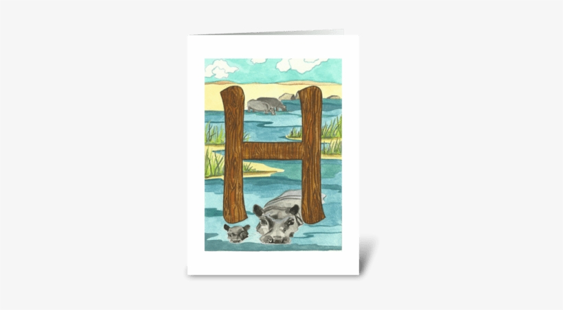 H For Hippo Greeting Card - Raccoon, transparent png download