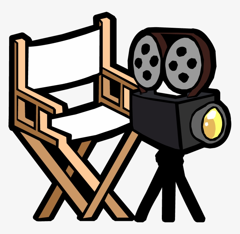 Yellow Puffle's Director's Chair & Camera Icon - Directors Chair And Camera, transparent png download